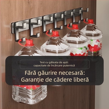 Cuier de haine montat pe perete — model Fjdtdygg, aluminiu Space, finisaj vopsire prin coacere, pentru uși și garderobe, stil modern, lux discret