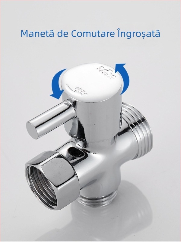 FSQ distribuitor de apă cu 1 intrare, 2 prize, robinet unghiular cu 3 căi, filete 4/6, interfață filet interioară și exterioară, conector alamă