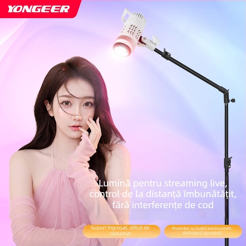 Lumină Mermaid Fill Light M-20pro pentru live streaming – 10-50W, 110V, 3 temperaturi de culoare, ABS+Aluminiu