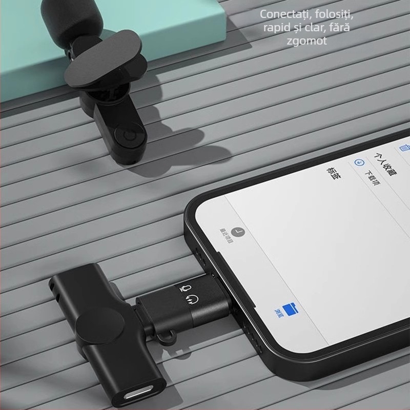 Adaptor OTG Type-C la Lightning pentru dispozitive Apple, model Yql026, compatibil cu microfoane, căști și plăci de sunet