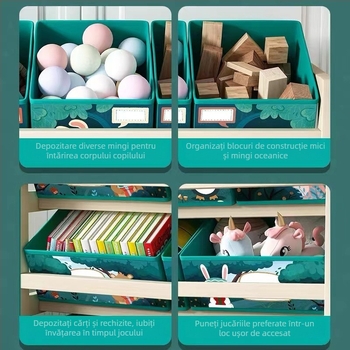 Raft de jucării din lemn masiv pentru copii – stil cartoon, Bear Beth, imprimare logo disponibilă, personalizare