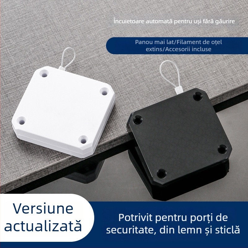 Închidător de uși fără găuri – cablu de tracțiune, pentru uz casnic, funcționare silențioasă, revenire automată, ABS corp