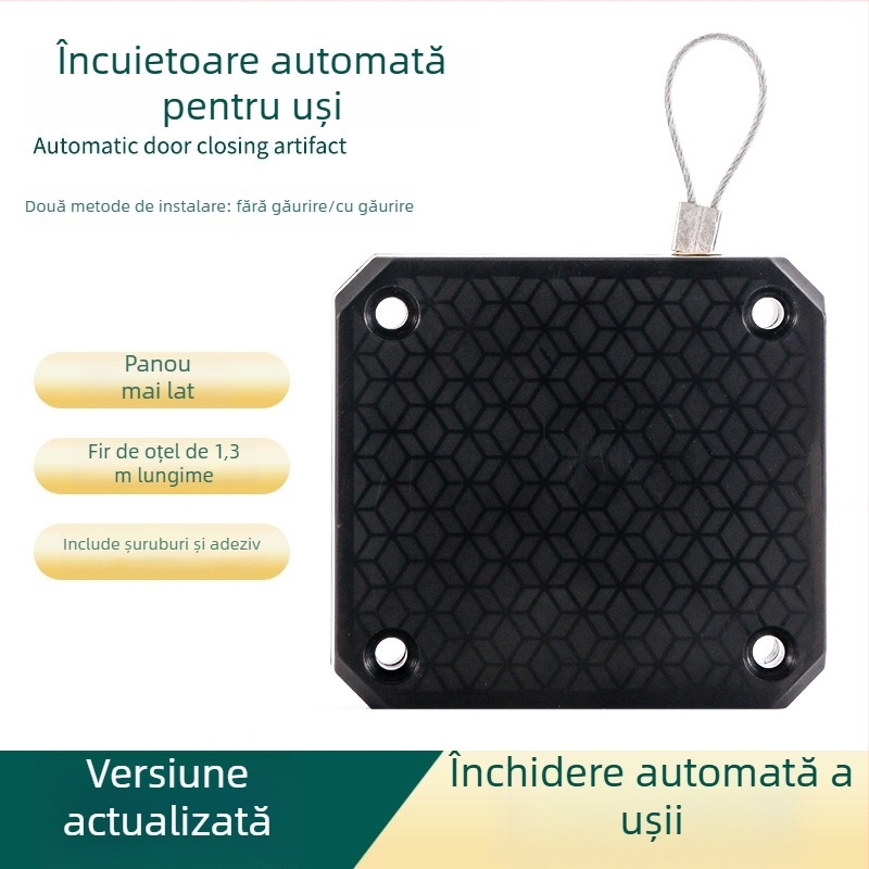 Închidător de uși fără găuri – cablu de tracțiune, pentru uz casnic, funcționare silențioasă, revenire automată, ABS corp