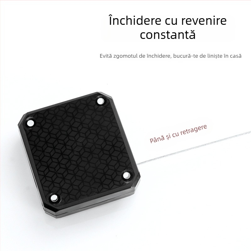 Închidător de uși fără găuri – cablu de tracțiune, pentru uz casnic, funcționare silențioasă, revenire automată, ABS corp