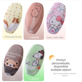 Husă de șezut pentru scuter electric/motocicletă – acoperire completă, model cu desen animat, material fibră, umplere: altul, brand Mogelon, potrivită pentru toate anotimpurile