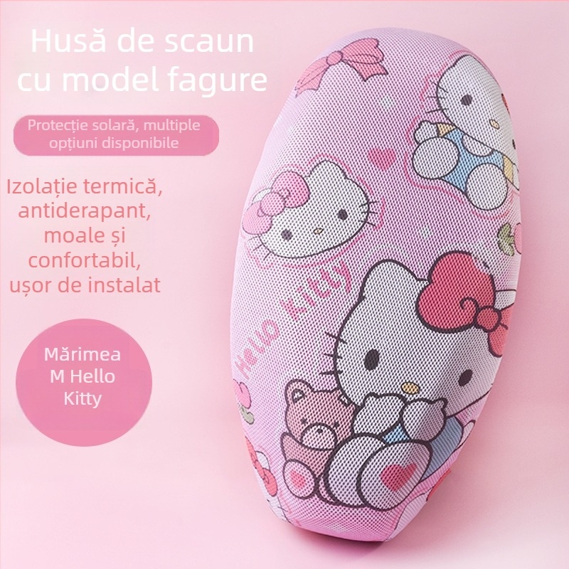 Husă de șezut pentru scuter electric/motocicletă – acoperire completă, model cu desen animat, material fibră, umplere: altul, brand Mogelon, potrivită pentru toate anotimpurile