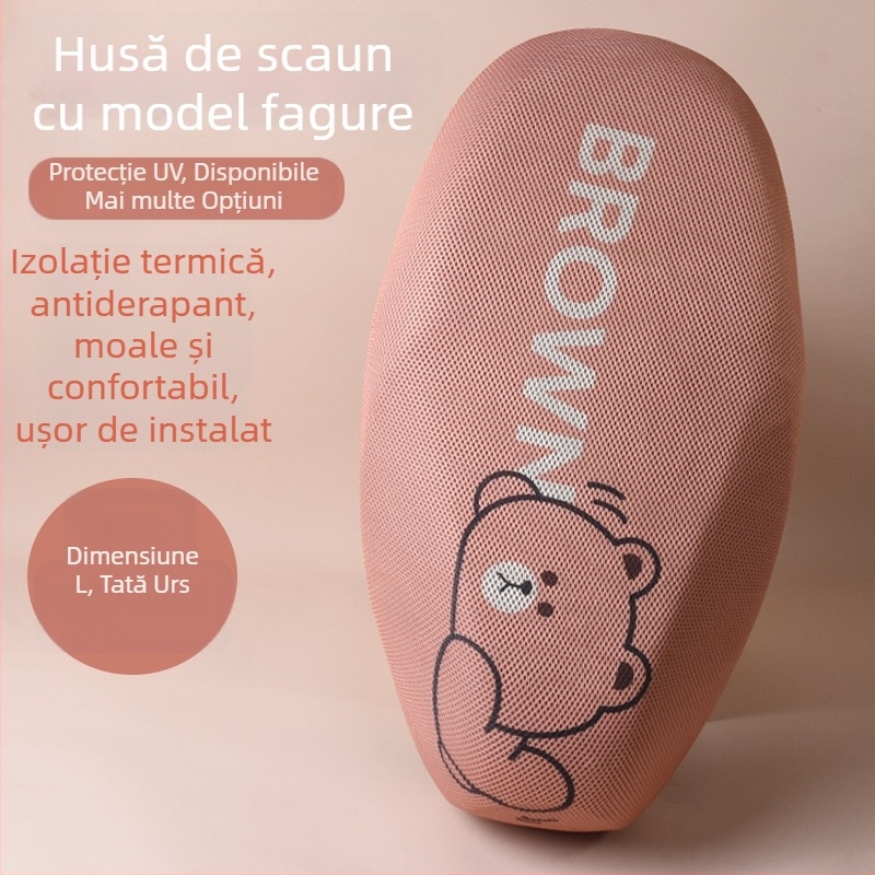 Husă de șezut pentru scuter electric/motocicletă – acoperire completă, model cu desen animat, material fibră, umplere: altul, brand Mogelon, potrivită pentru toate anotimpurile