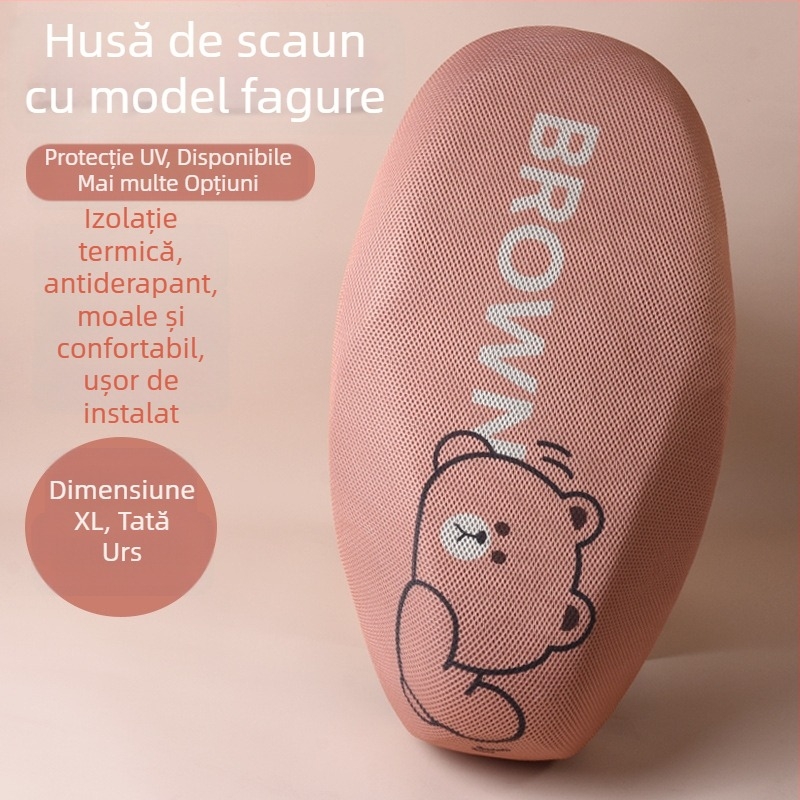 Husă de șezut pentru scuter electric/motocicletă – acoperire completă, model cu desen animat, material fibră, umplere: altul, brand Mogelon, potrivită pentru toate anotimpurile