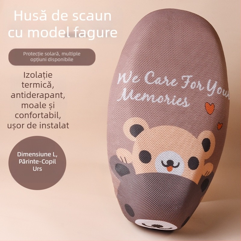 Husă de șezut pentru scuter electric/motocicletă – acoperire completă, model cu desen animat, material fibră, umplere: altul, brand Mogelon, potrivită pentru toate anotimpurile
