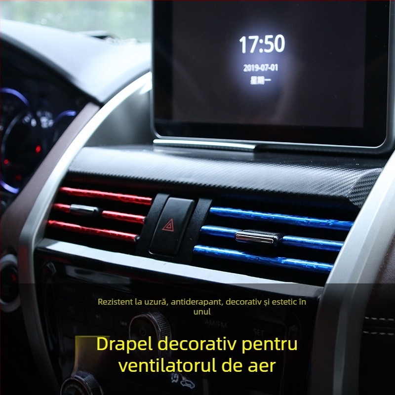 Clips decor pentru duza de aer a mașinii – bandă decorativ cromată, PVC adeziv moale, compatibil universal, etichetare privată licențiată, brand Shun Wei