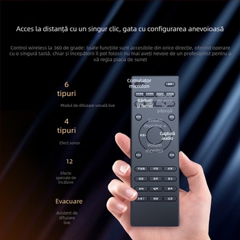 Microfon lavalier wireless cu cartelă audio încorporată pentru streaming pe telefon, Bluetooth 5.3