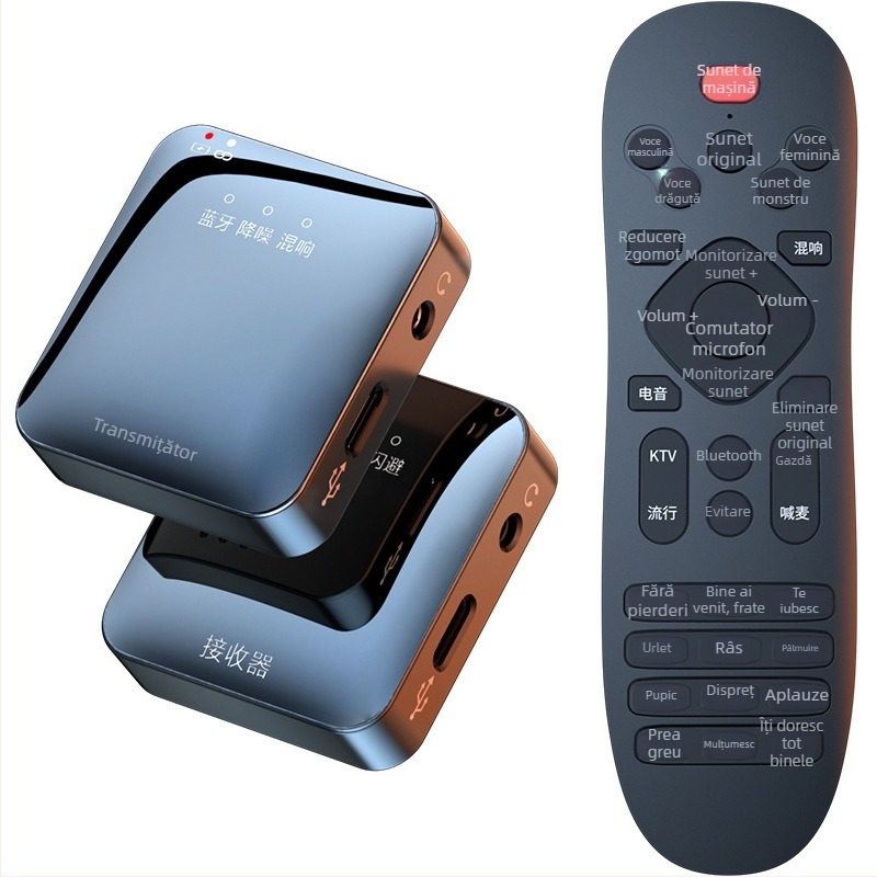 Microfon lavalier wireless cu cartelă audio încorporată pentru streaming pe telefon, Bluetooth 5.3