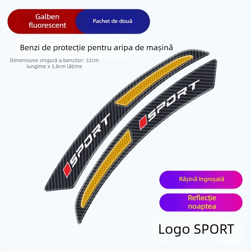 Bandă reflectorizantă pentru aripa roții – adeziv anti-coliziune, universală, Model Wheel Eyebrow 001, Material: TPE, Origine: Guangdong