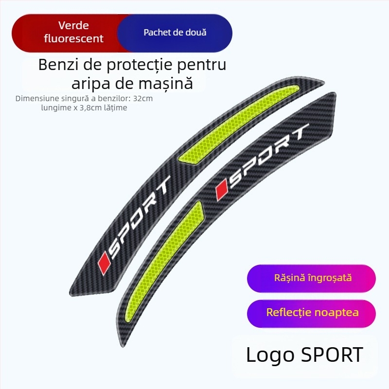 Bandă reflectorizantă pentru aripa roții – adeziv anti-coliziune, universală, Model Wheel Eyebrow 001, Material: TPE, Origine: Guangdong