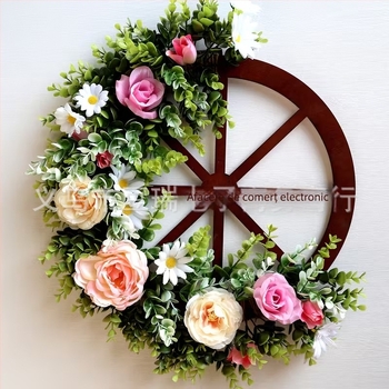 Pandant decorativ – ornament minimalist din lemn, în formă de cerc-roată (Brand: Dou Rui; Model: CP5122302-1; Material: lemn)