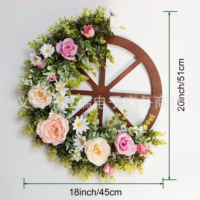 Pandant decorativ – ornament minimalist din lemn, în formă de cerc-roată (Brand: Dou Rui; Model: CP5122302-1; Material: lemn)