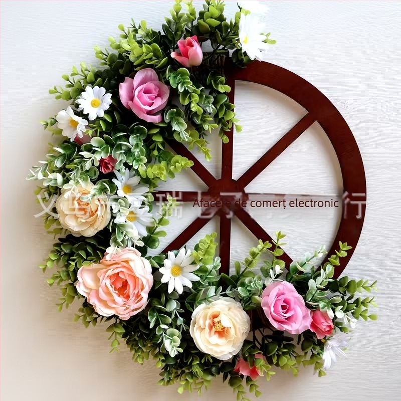 Pandant decorativ – ornament minimalist din lemn, în formă de cerc-roată (Brand: Dou Rui; Model: CP5122302-1; Material: lemn)