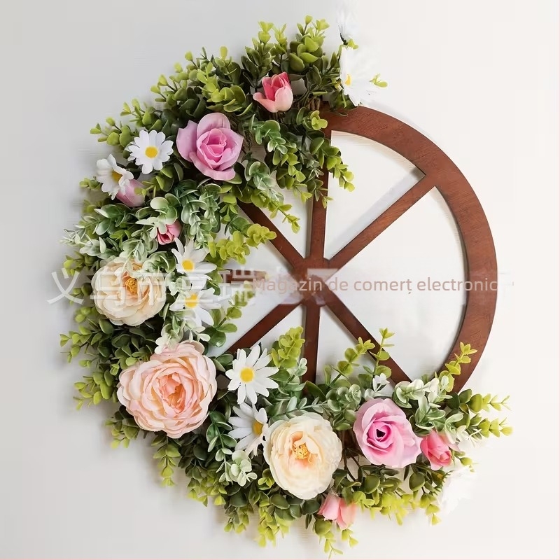 Pandant decorativ – ornament minimalist din lemn, în formă de cerc-roată (Brand: Dou Rui; Model: CP5122302-1; Material: lemn)