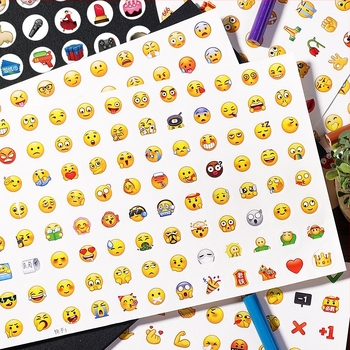 Set cu stickere emoji pentru copii | Autocolante PVC pentru jurnal cu desene personalizate (Material: PVC; Procesare: desene personalizate; Factură: disponibilă; După-vânzare: 3 garanții)