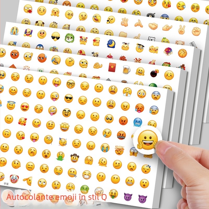 Set cu stickere emoji pentru copii | Autocolante PVC pentru jurnal cu desene personalizate (Material: PVC; Procesare: desene personalizate; Factură: disponibilă; După-vânzare: 3 garanții)