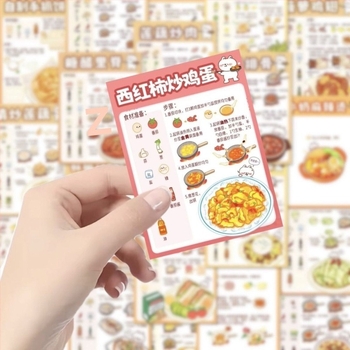 192 foițe de autocolante cu meniuri de rețete de gătit acasă, pentru ceai cu lapte și gustări, ghid pentru începători în bucătărie, set decorativ de autocolante