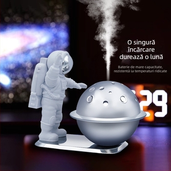 Difuzor de parfum pentru mașină și dispozitiv de aromaterapie, cu pulverizare automată, umidificator și ornament inspirat de astronaut