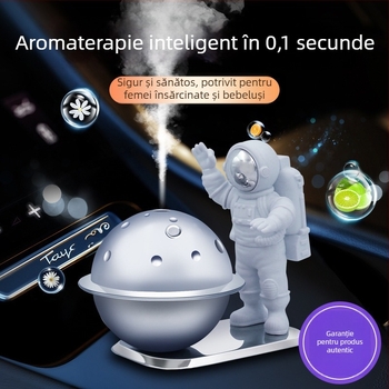 Difuzor de parfum pentru mașină și dispozitiv de aromaterapie, cu pulverizare automată, umidificator și ornament inspirat de astronaut