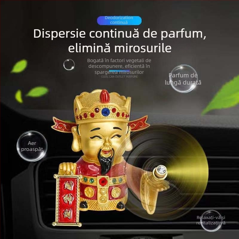 Ornament aromaterapie auto cu ventilator mic rotativ și clips pentru conducta de aer; opțiuni de parfum: ocean, lămâie, osmanthus; conținut net sub 5 ml