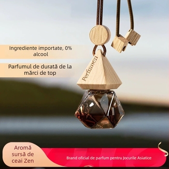 Pandantiv parfum auto din sticlă triunghiulară, parfum de iasomie, personalizare disponibilă, durată de viață de trei ani