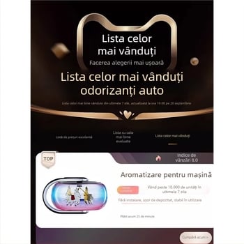 Pedal difuzor parfum pentru mașină – suport din plastic, parfum citrice-floral, montaj pe scaun, funcție de sterilizare