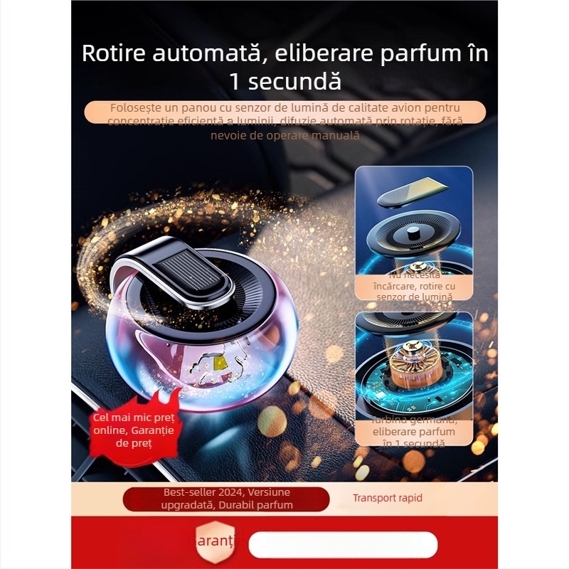 Pedal difuzor parfum pentru mașină – suport din plastic, parfum citrice-floral, montaj pe scaun, funcție de sterilizare