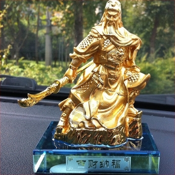 Statuetă Buddha pentru mașină cu suport de parfum Guan Gong — aliaj + cristal, tip lichid, multiple arome, 560 g