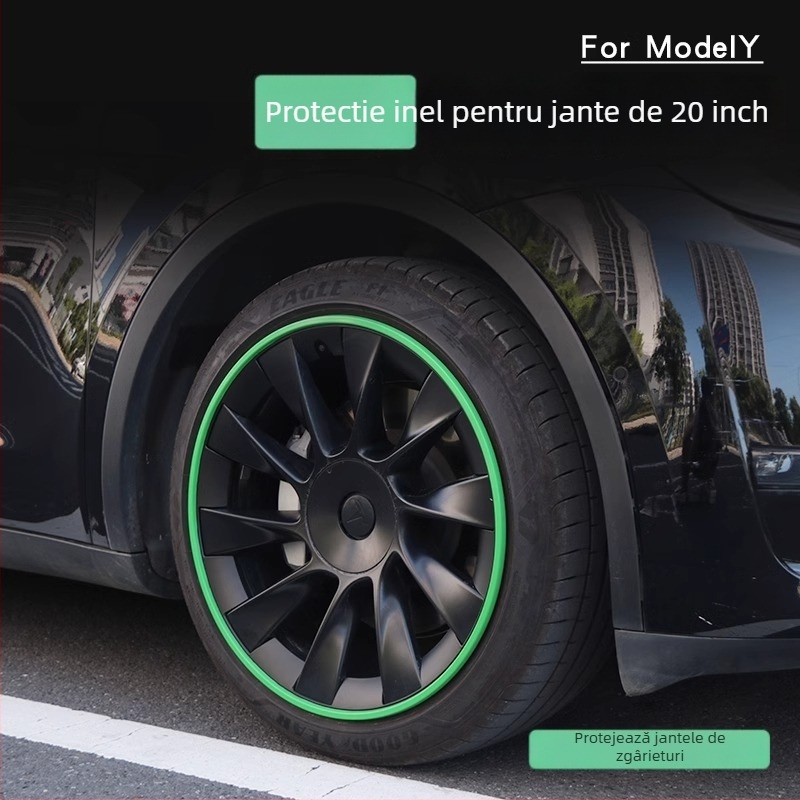 Inel de protecție pentru capacele de jantă Tesla Model Y, anti-zgâri, modificare a aspectului, plastic