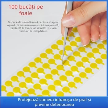 Folie de protecție pentru camera frontală și cea din spate, adeziv anti-praf, îngroșat, rezistent la temperaturi înalte, o coală cu 100 autocolante