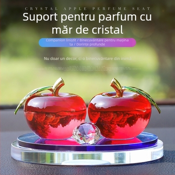 Suport pentru parfum auto din cristal, suprafață lucioasă — aromă de măr, ornament pentru interiorul mașinii