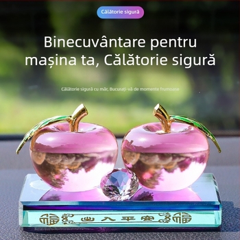 Suport pentru parfum auto din cristal, suprafață lucioasă — aromă de măr, ornament pentru interiorul mașinii