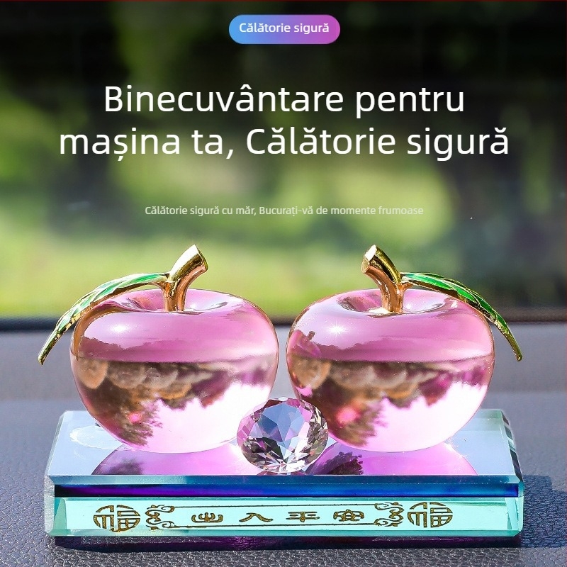 Suport pentru parfum auto din cristal, suprafață lucioasă — aromă de măr, ornament pentru interiorul mașinii