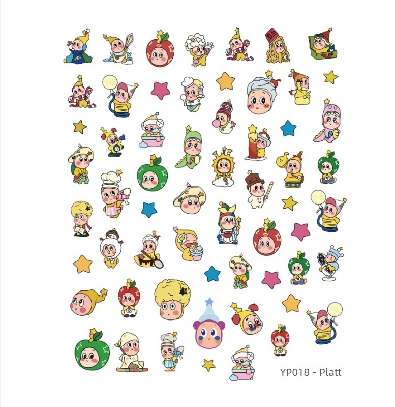 Autocolant pentru unghii – model 3D în relief cu stele desen animate pentru decor DIY la husă de telefon (Plastic; Model Cartoon; Stil simplu; Pentru persoane obișnuite)