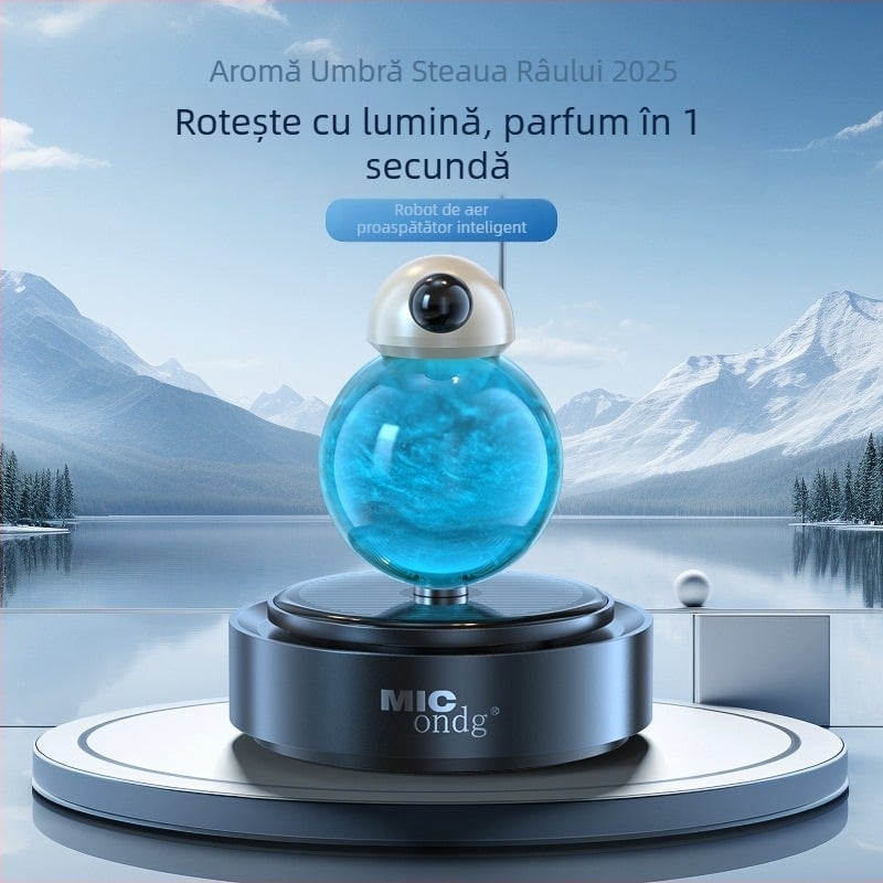 Difuzor de aromă pentru interiorul mașinii, cu consolă centrală din aliaj, alimentare solară, ornament cu nisip curgător