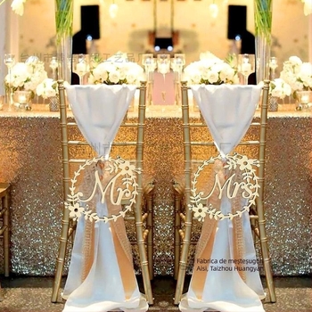 Semne metalice Mr/Mrs pentru scaunele de nuntă, pandantive pentru spătarul scaunului, origine Jinhua, lansare iarnă 2024, stil ornamente auto