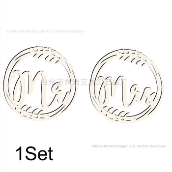 Semne metalice Mr/Mrs pentru scaunele de nuntă, pandantive pentru spătarul scaunului, origine Jinhua, lansare iarnă 2024, stil ornamente auto