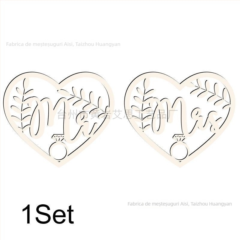 Semne metalice Mr/Mrs pentru scaunele de nuntă, pandantive pentru spătarul scaunului, origine Jinhua, lansare iarnă 2024, stil ornamente auto