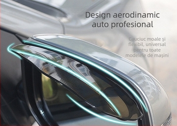 Protecție împotriva ploii pentru oglinda retrovizoare, universală, 3R cauciuc, montaj cu adeziv, compatibilă cu sedan/SUV/van/pickup, 100 perechi în cutie