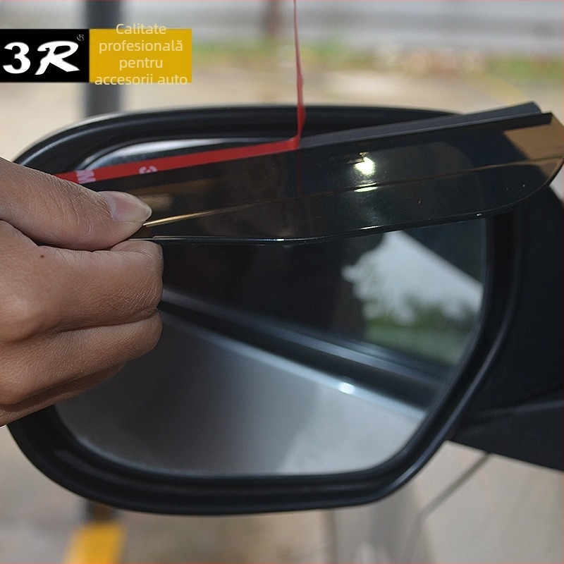 Protecție împotriva ploii pentru oglinda retrovizoare, universală, 3R cauciuc, montaj cu adeziv, compatibilă cu sedan/SUV/van/pickup, 100 perechi în cutie