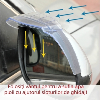 Shengbin PVC Rain Eyebrow pentru oglinda retrovizoare, cu ghidaj de aer și ventilație — Potrivit pentru toate modelele, montaj cu bandă adezivă, personalizare disponibilă