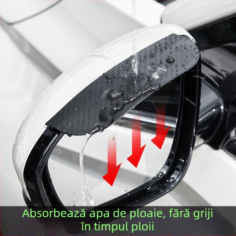 Protecție ploaie pentru oglinda retrovizoare a mașinii – Smooth PVC, montaj snap-on, personalizare disponibilă, ambalare 500 perechi