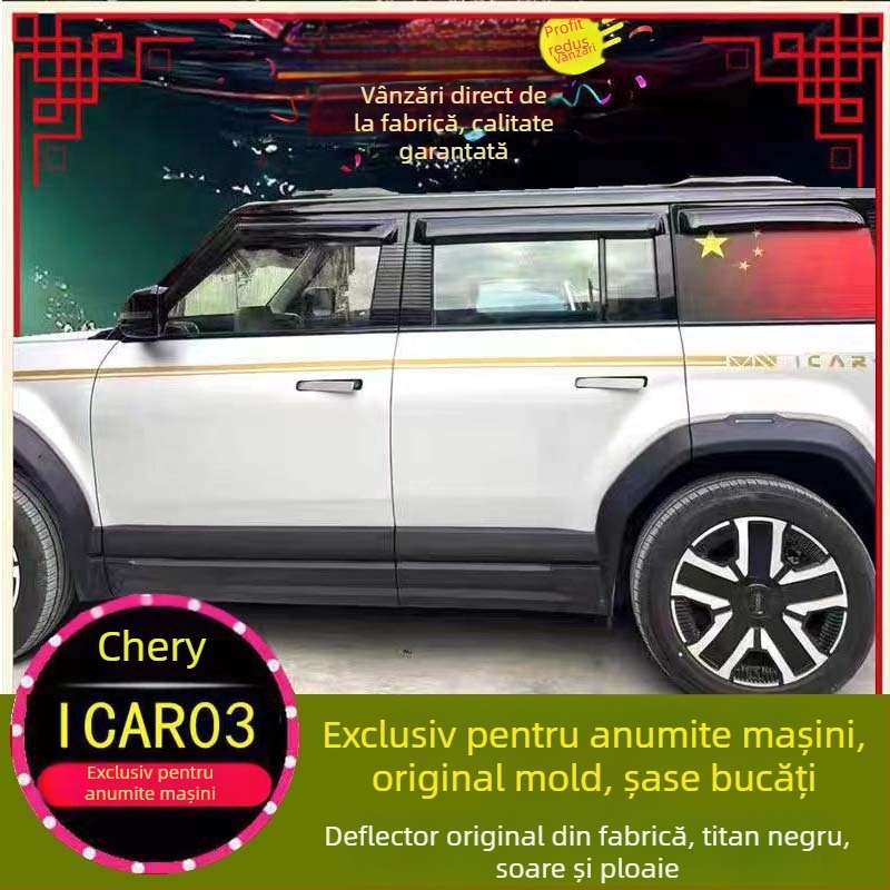 Protecție din cauciuc pentru sprânceană de ploaie pentru Chery ICAR03 V23 și Jaecoo J6 – Accesoriu exterior Anruicheng