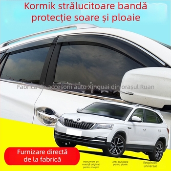 Protecție de ploaie tip sprânceană pentru Skoda Kamiq/GT, acrilic, montaj cu adeziv + cârlig, set de 4 bucăți, pentru Kamiq/GT din 2018