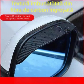 Scut de ploaie pentru oglinda retrovizoare auto – montaj cu adeziv, material PVC, potrivire universală, 1 pereche