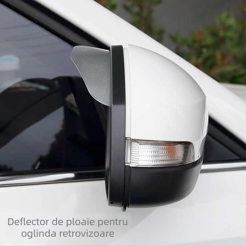 Protectie ploaie pentru oglinda retrovizoare – aliaj de aluminiu, protecție solară, rezistență la deformare, potrivire universală, montaj cu adeziv, pachet de 2 bucăți, cod produs Dm-104